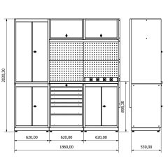 1.8 Metre Modüler Çalışma Tezgahı İE.36.18.01