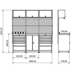 1.8 Metre Modüler Çalışma Tezgahı İE.36.18.03