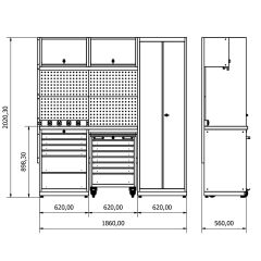 1.8 Metre Modüler Çalışma Tezgahı İE.36.18.06