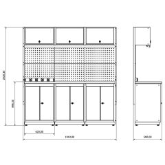 1.8 Metre Modüler Çalışma Tezgahı İE.36.18.07