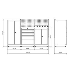 1.8 Metre Modüler Çalışma Tezgahı İE.36.18.08