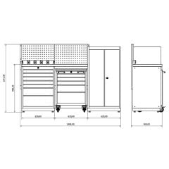 1.8 Metre Modüler Çalışma Tezgahı İE.36.18.09