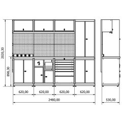 2.4 Metre Modüler Çalışma Tezgahı İE.36.18.13