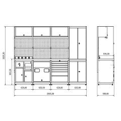 2.4 Metre Modüler Çalışma Tezgahı İE.36.18.14