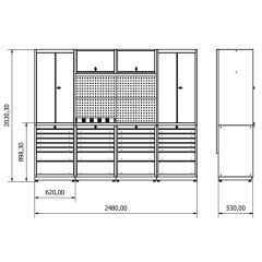 2.4 Metre Modüler Çalışma Tezgahı İE.36.18.15