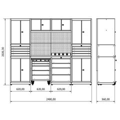 2.4 Metre Modüler Çalışma Tezgahı İE.36.18.19