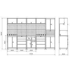 3.1 Metre  Modüler Çalışma Tezgahı İE.36.18.20