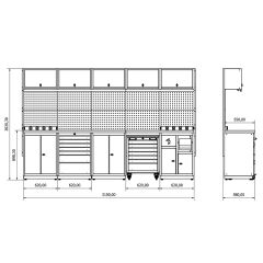 3.1 Metre Modüler Çalışma Tezgahı İE.36.18.27