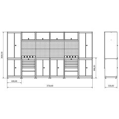 3.7 Metre Modüler Çalışma Tezgahı İE.36.18.31