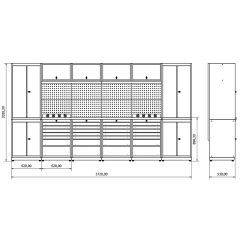 3.7 Metre Modüler Çalışma Tezgahı İE.36.18.32