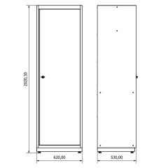 2 Metre Tek Kapaklı Metal Dolap İE.36.18.30.10