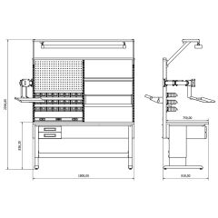 1.8 Metre Elektronikçi Çalışma Tezgahı İE.36.11.02