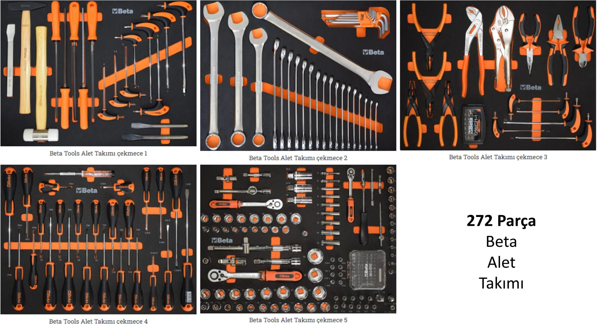 272 Parça Beta Alet Takımı Çekmece Seti İE.272